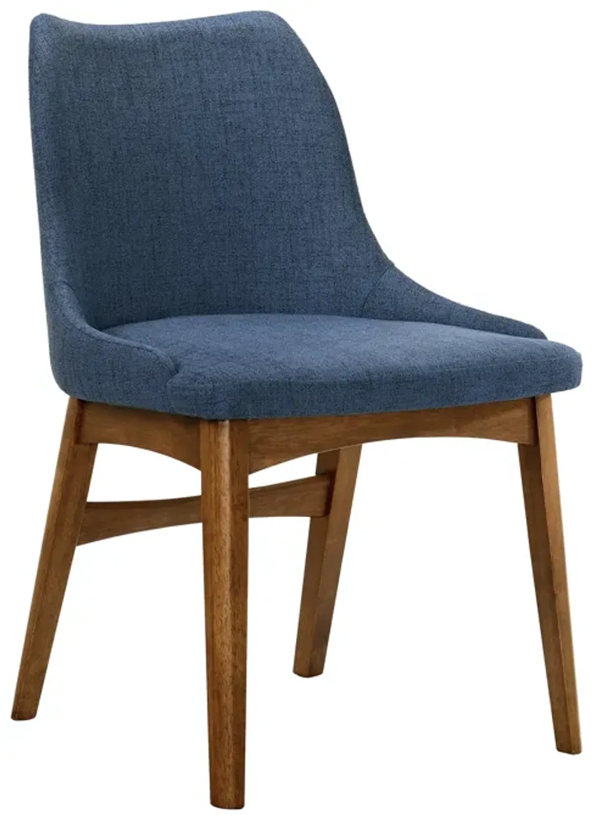 Arcadia and Azalea 48" Round Blue and Walnut Wood 5 Piece Dining Set