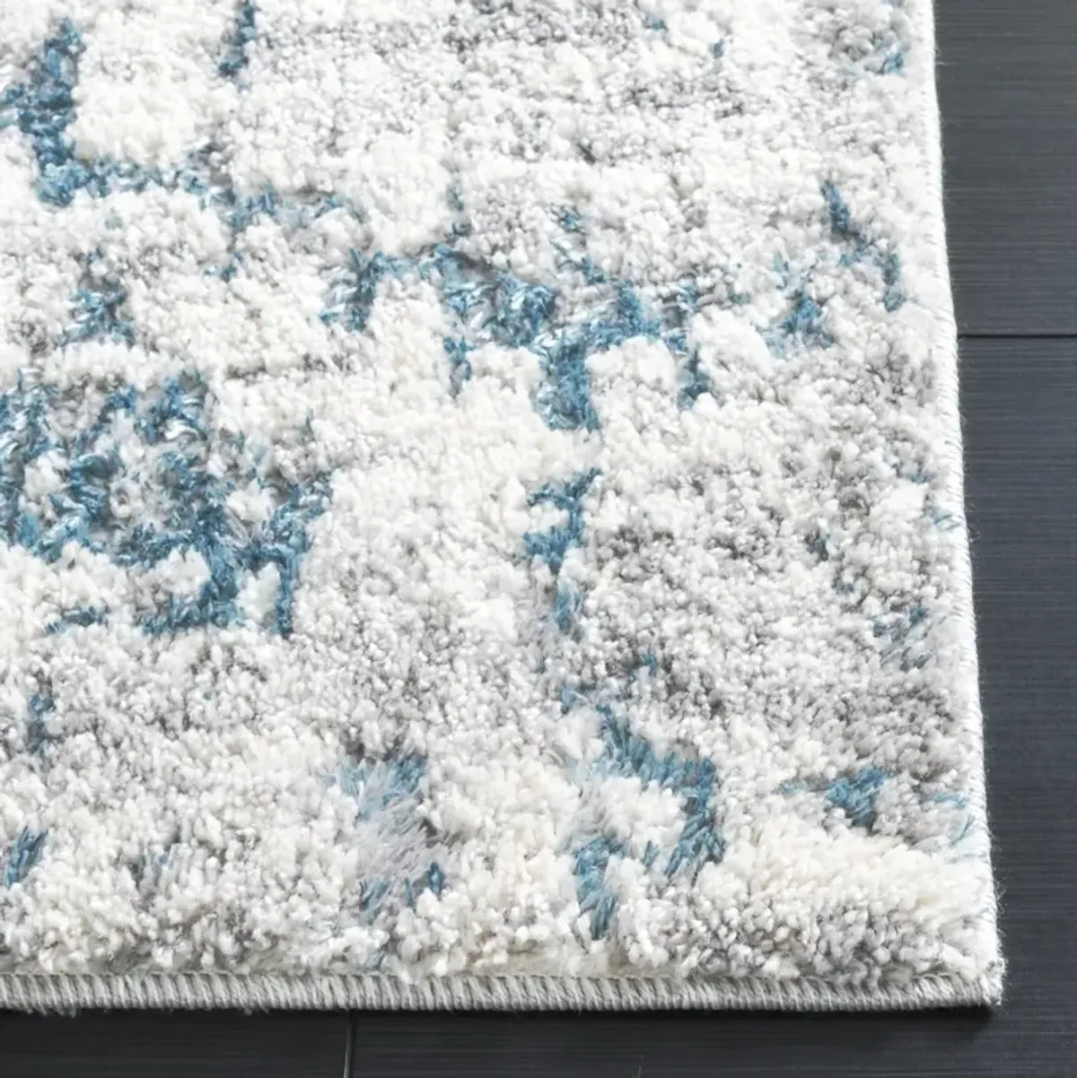 RAVINE SHAG 350 BLUE  2'-2' x 8' Runner Rug