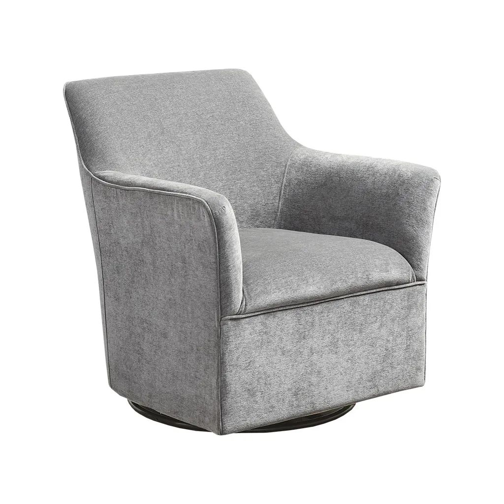 Madison Park Augustine Plain Grey Swivel Glider Chair