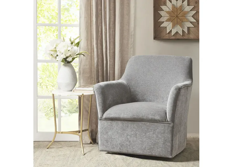 Madison Park Augustine Plain Grey Swivel Glider Chair