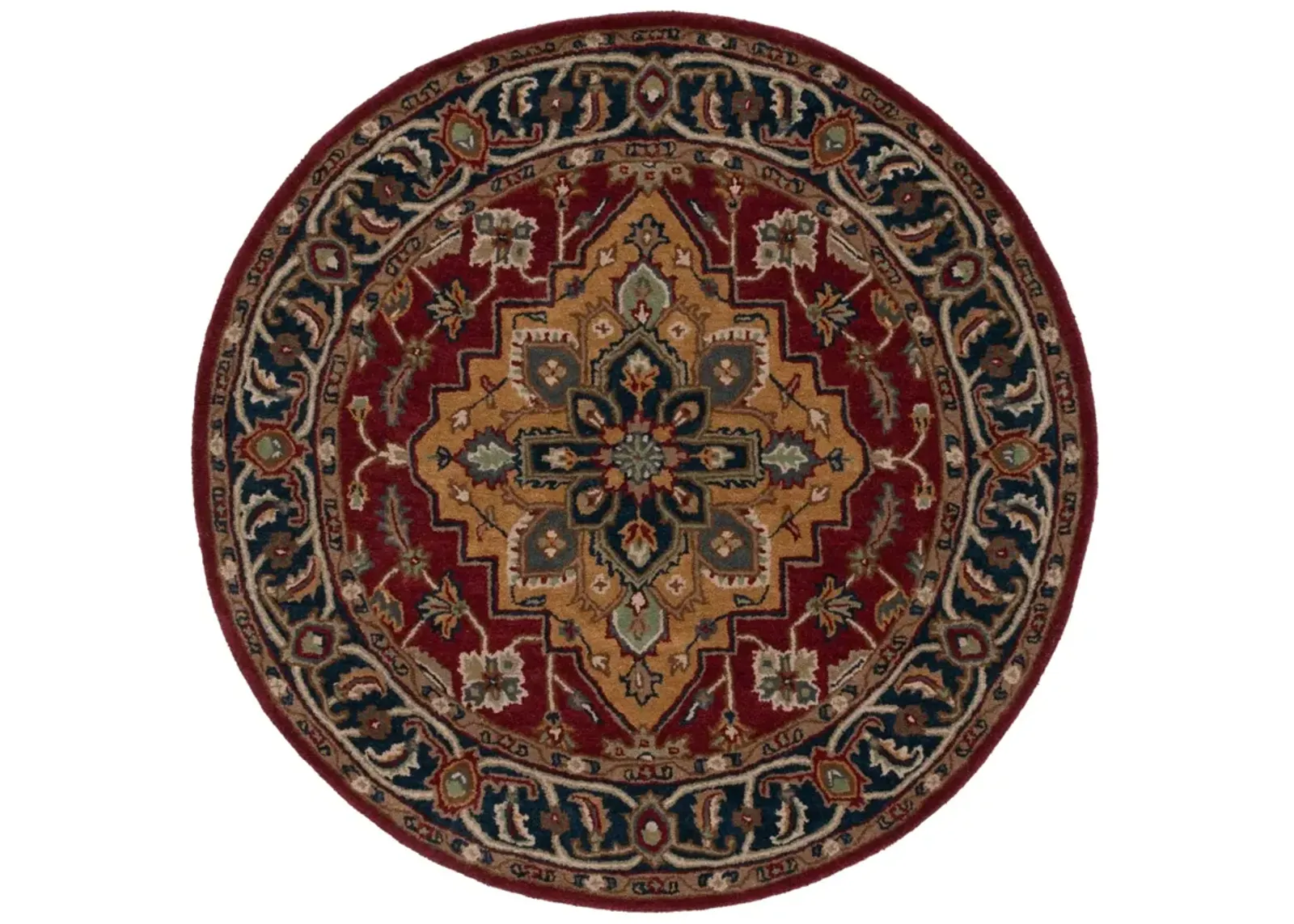 HERITAGE 225 RED  6' x 6' Round Round Rug