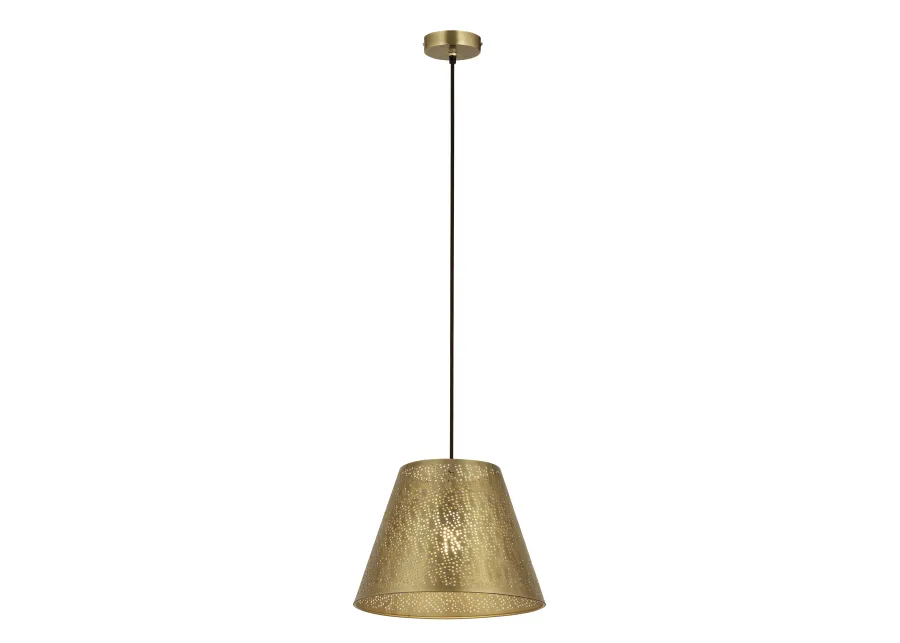 Hargen 15" Wide 1-Light Pendant - Antique Brass