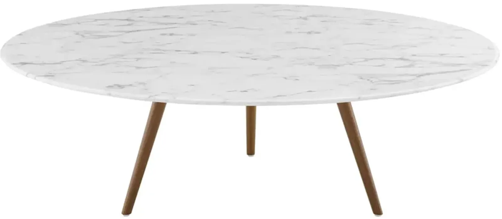 Lippa 47" Round Artificial Marble Coffee Table with Tripod Base