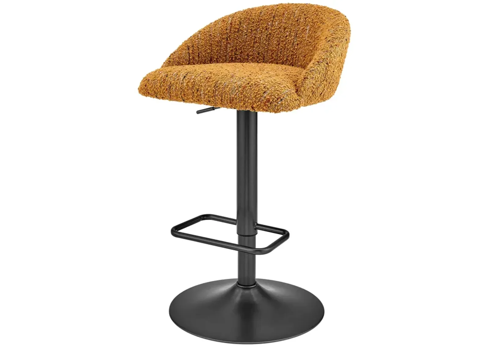 Jorrell KD Fabric Gaslift Swivel Bar Stool, Zenith Mustard