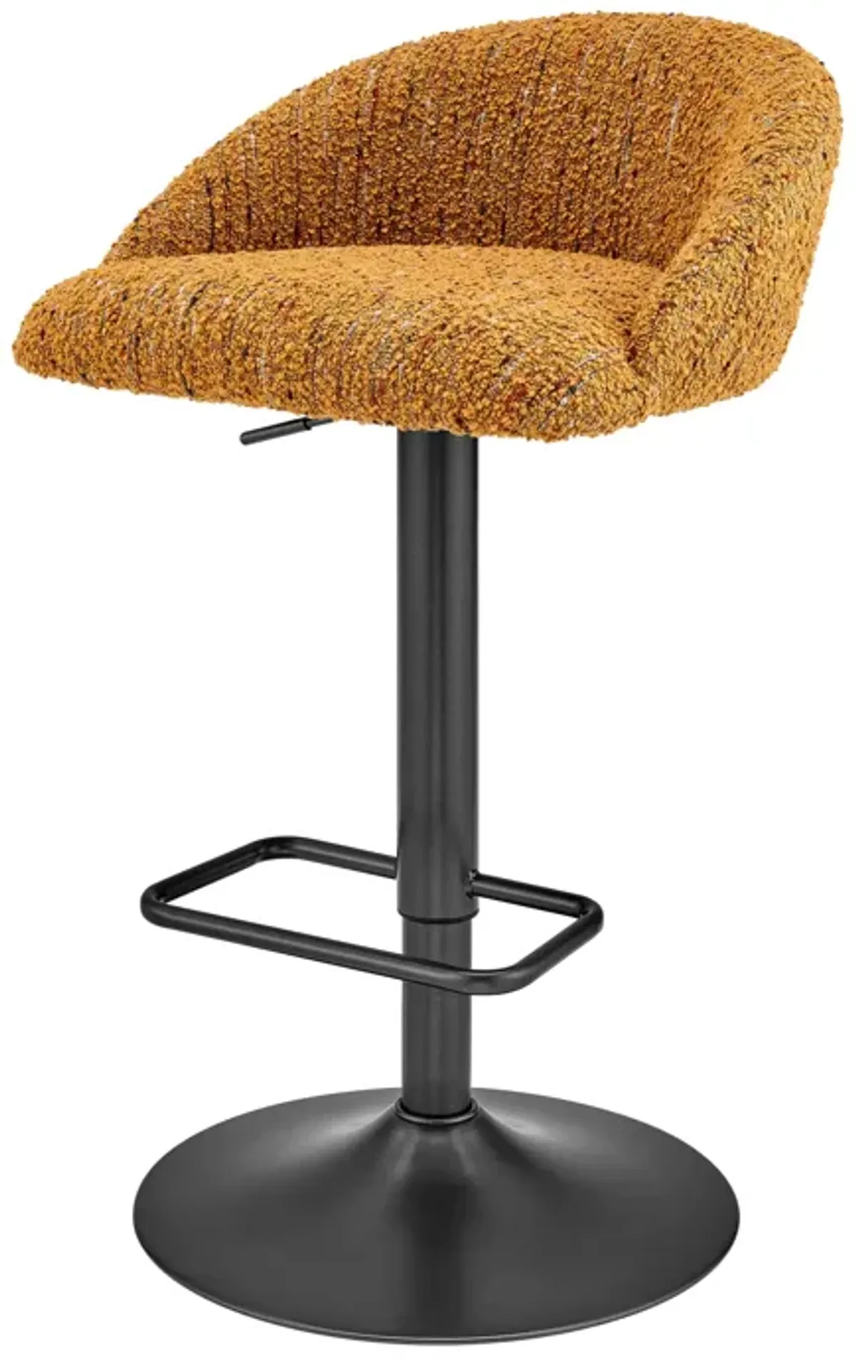 Jorrell KD Fabric Gaslift Swivel Bar Stool, Zenith Mustard