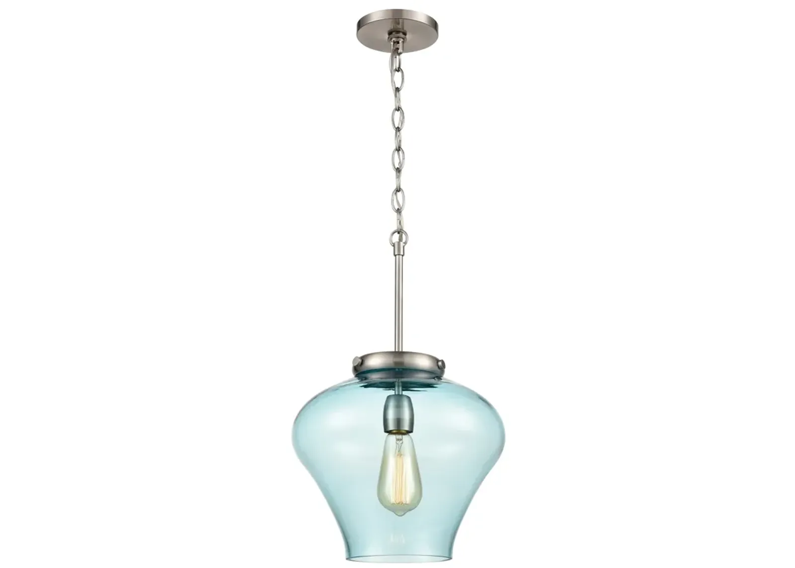 Amore 12" Wide 1-Light Pendant - Satin Nickel