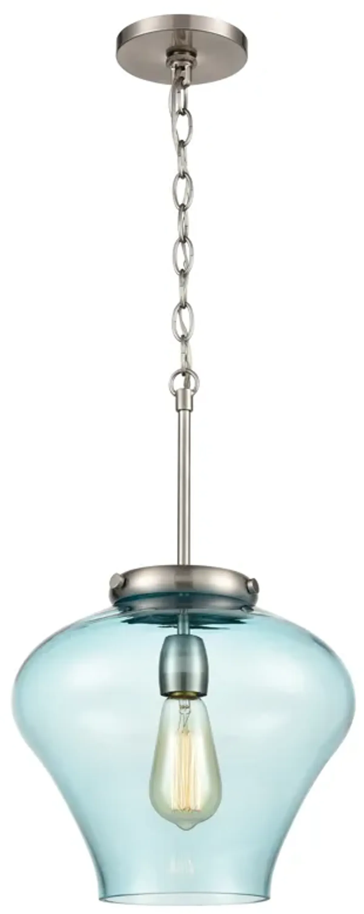 Amore 12" Wide 1-Light Pendant - Satin Nickel