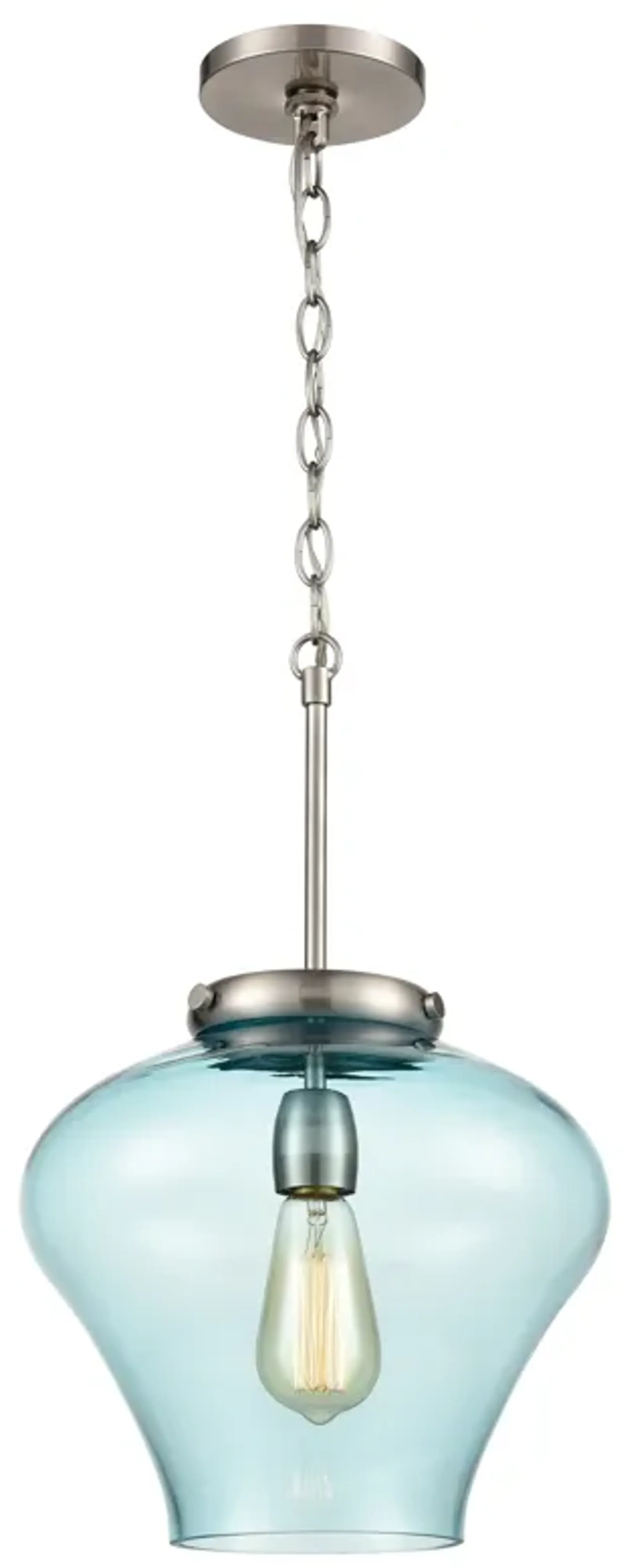 Amore 12" Wide 1-Light Pendant - Satin Nickel