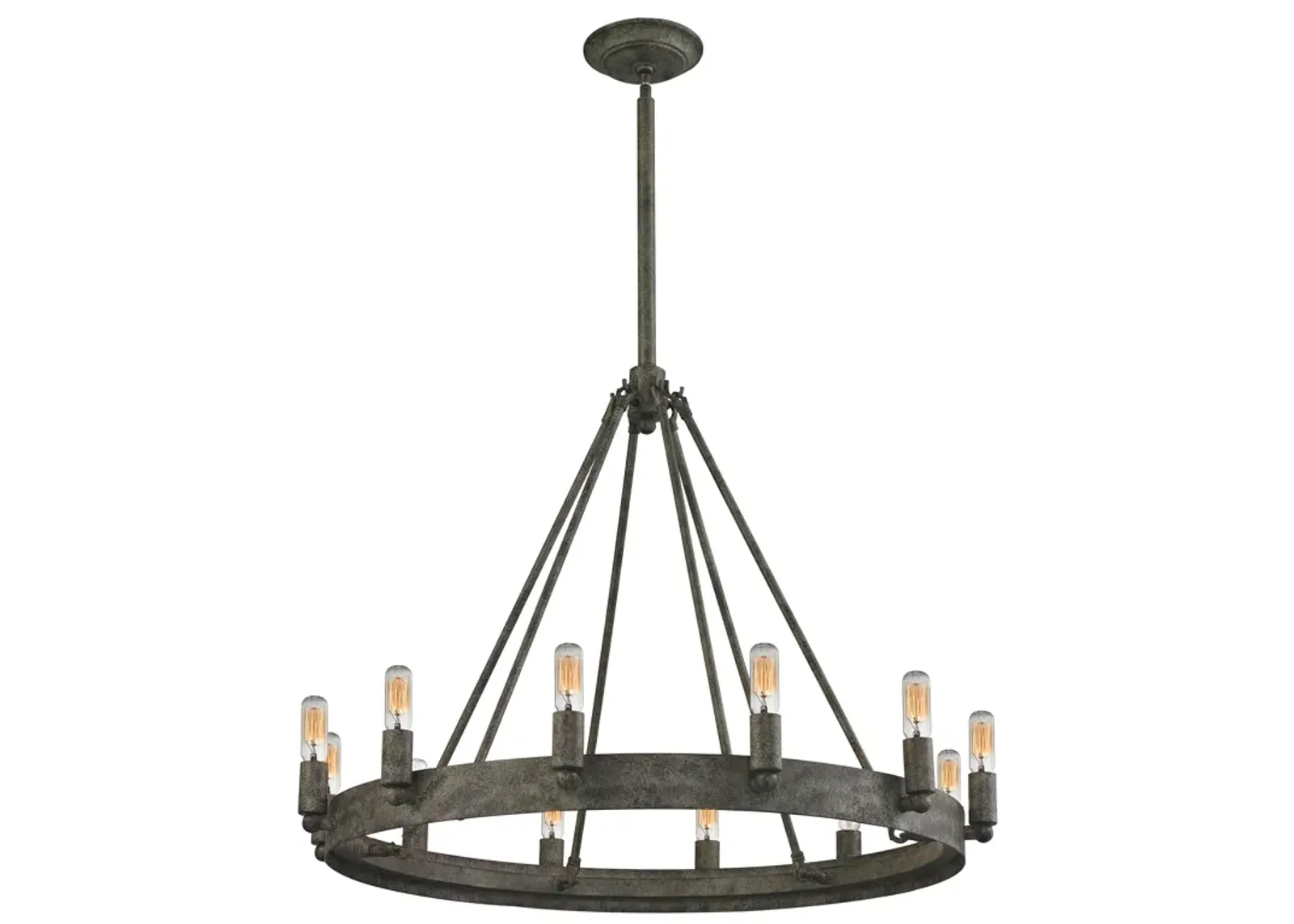 Lewisburg 27" Wide 12-Light Chandelier - Malted Rust