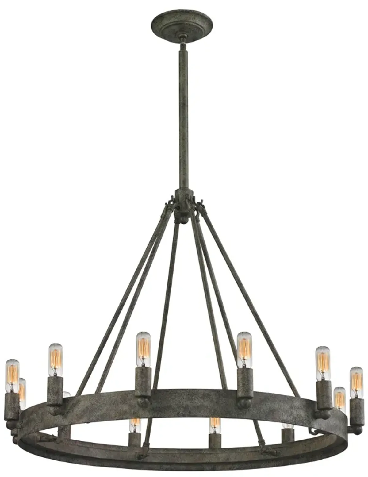 Lewisburg 27" Wide 12-Light Chandelier - Malted Rust