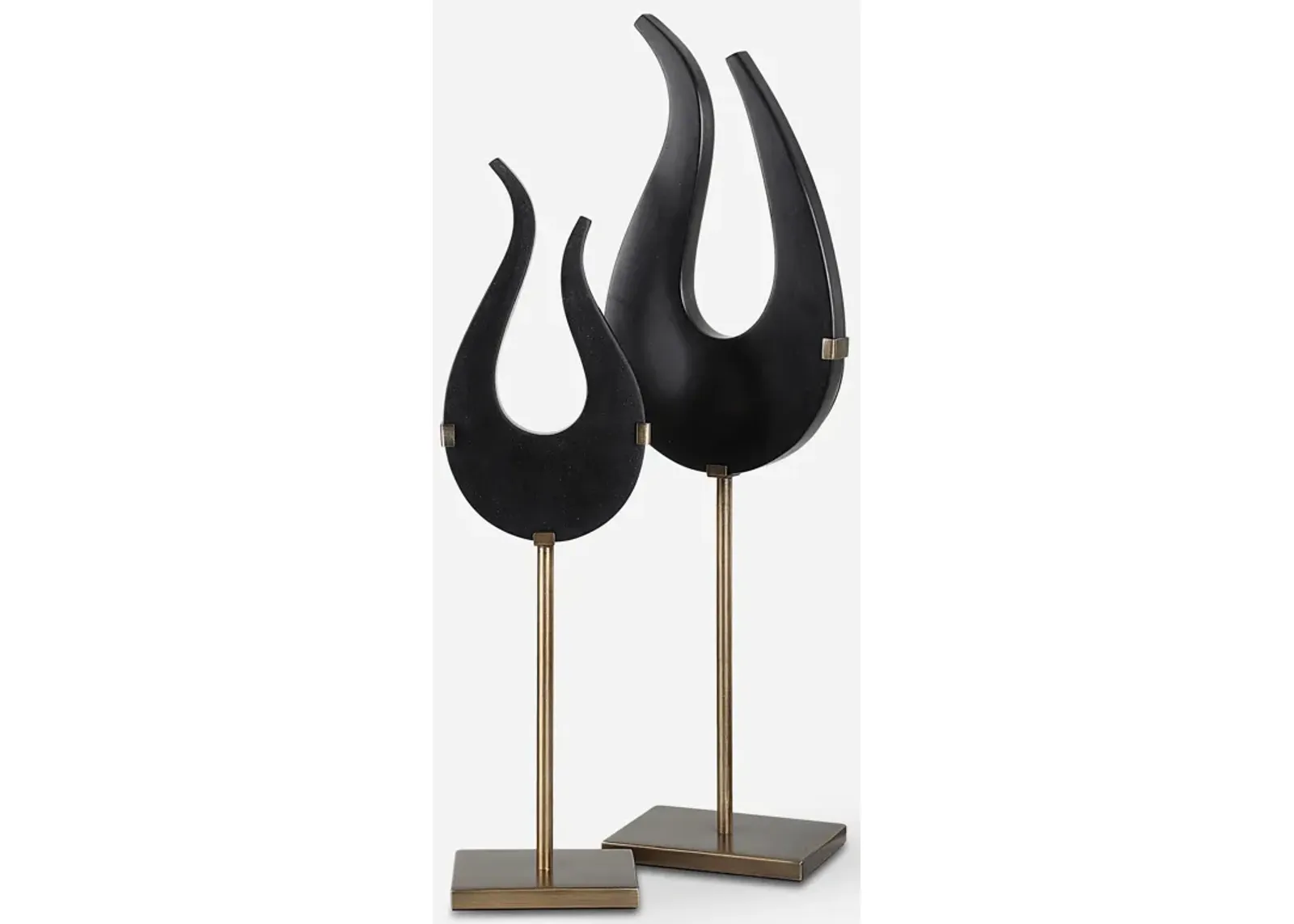 Black Flame Sculptures, S/2