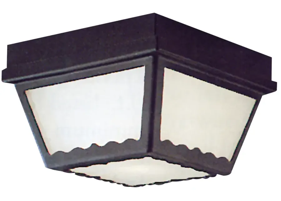 Outdoor Essentials 9.5'' Wide 2-Light Outdoor Flush Mount - Black