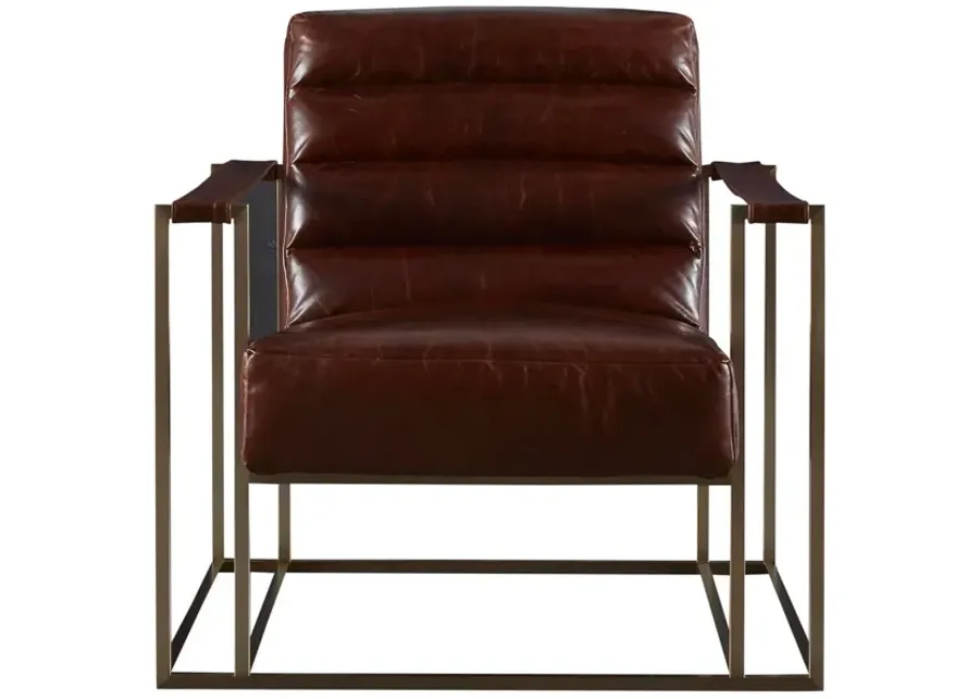 Jensen Accent Chair-Brown Leather