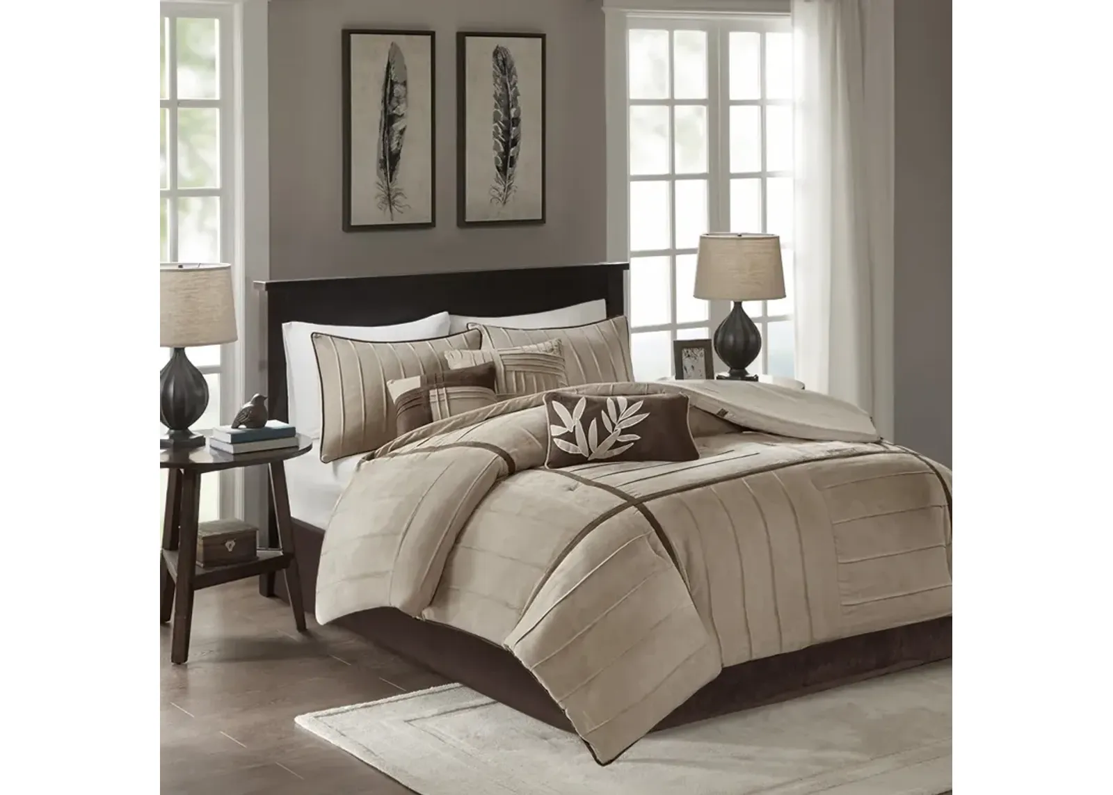 Madison Park Dune Beige 7 Piece Comforter Set