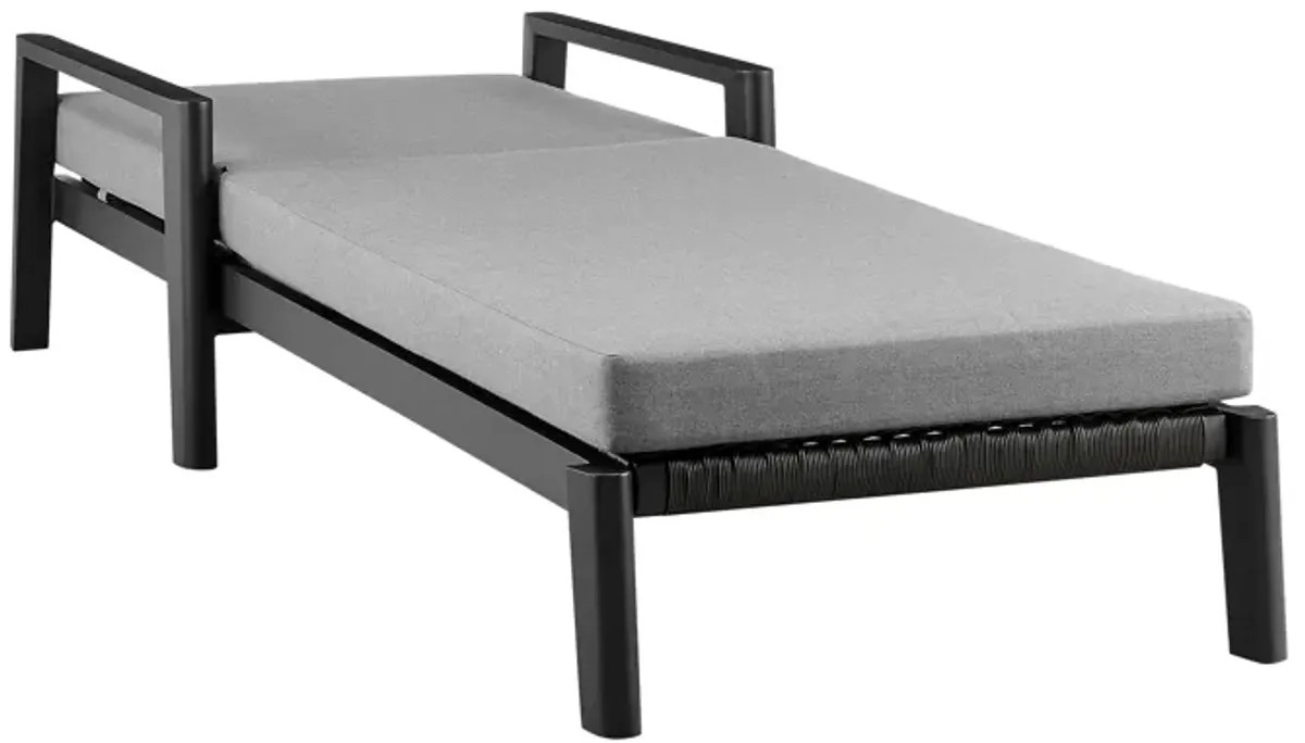 Cayman Outdoor Patio Adjustable Chaise Lounge Chair in Aluminum with Grey Cushions