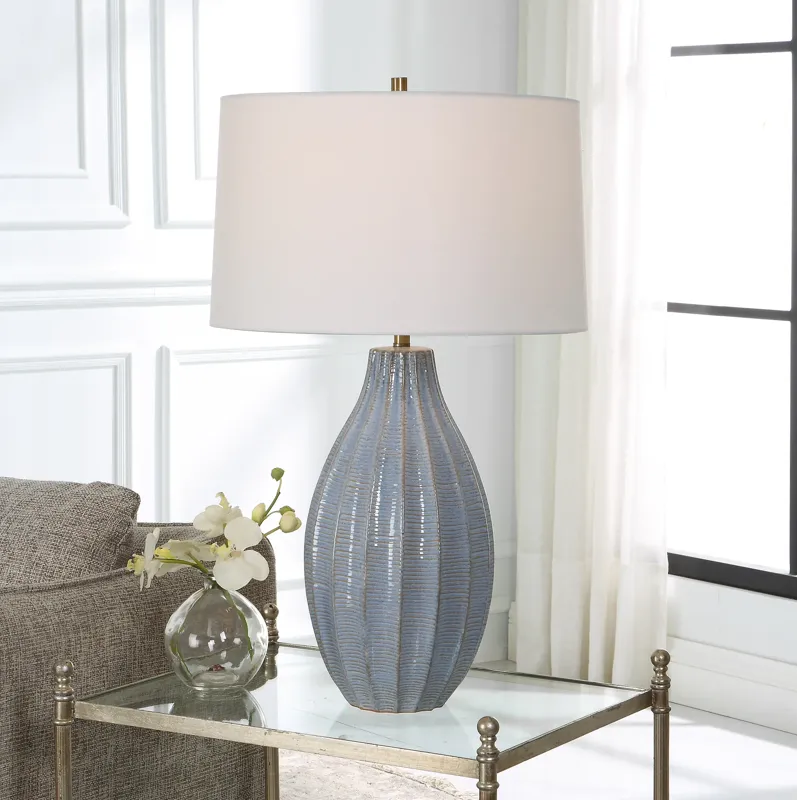 Veston Blue Glaze Table Lamp