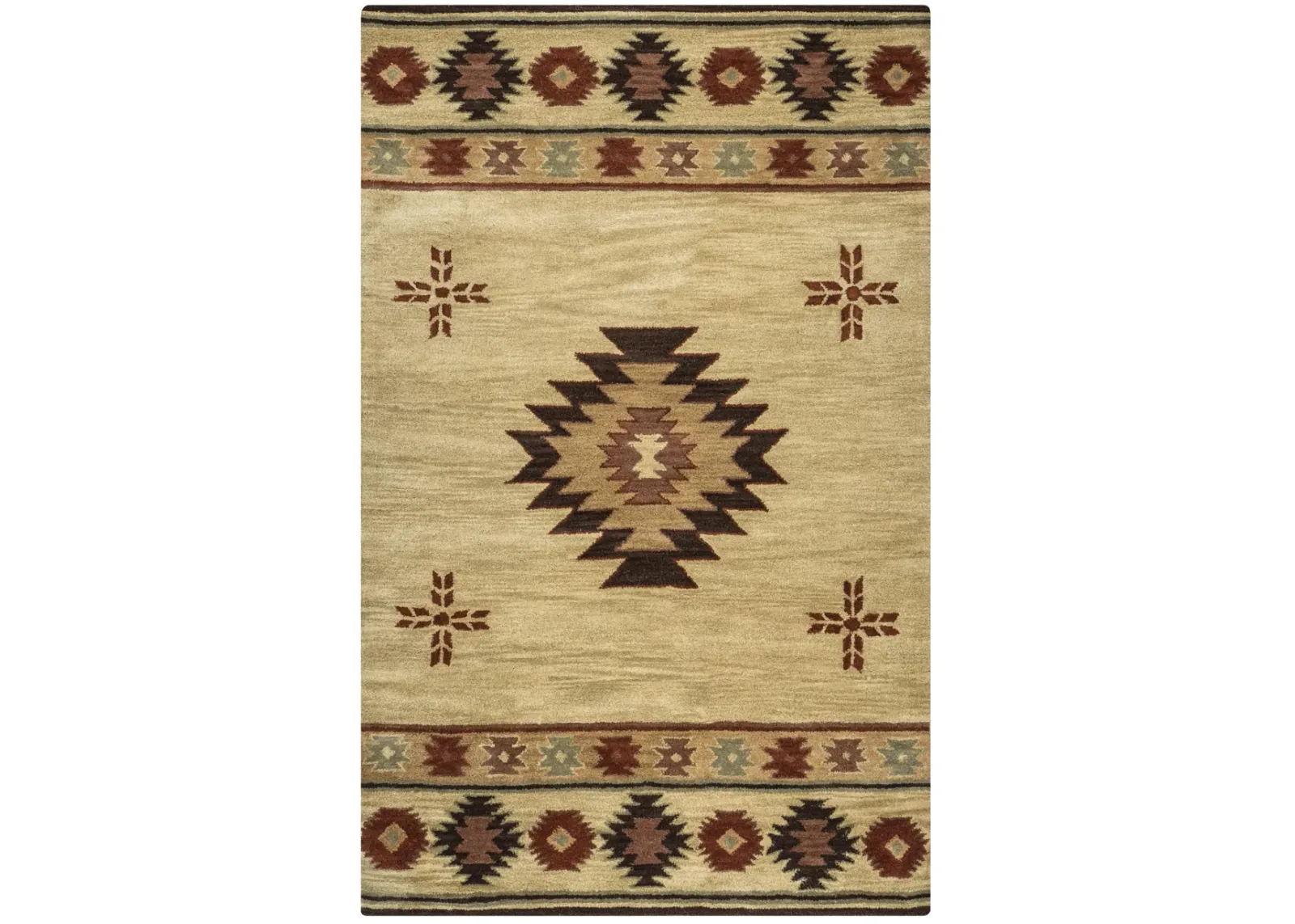 Southwest Beige Southwest/Tribal Wool 12' x 15' Rectangle Rug