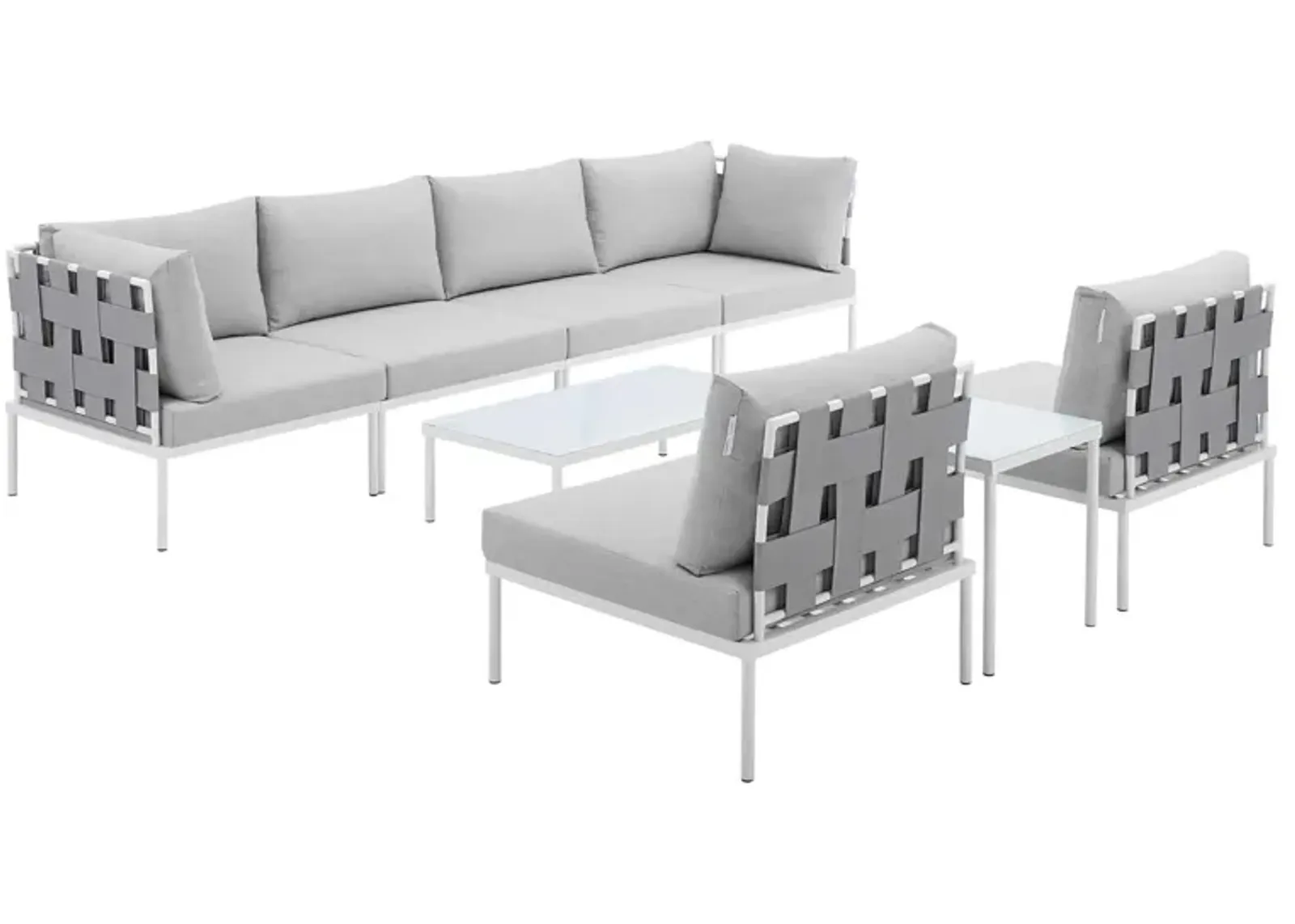 Harmony 8-Piece  Sunbrella® Outdoor Patio Aluminum Sectional Sofa Set