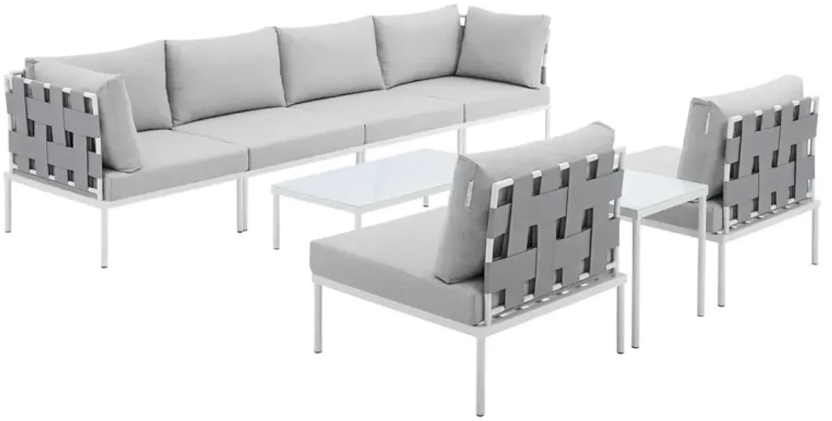 Harmony 8-Piece  Sunbrella® Outdoor Patio Aluminum Sectional Sofa Set