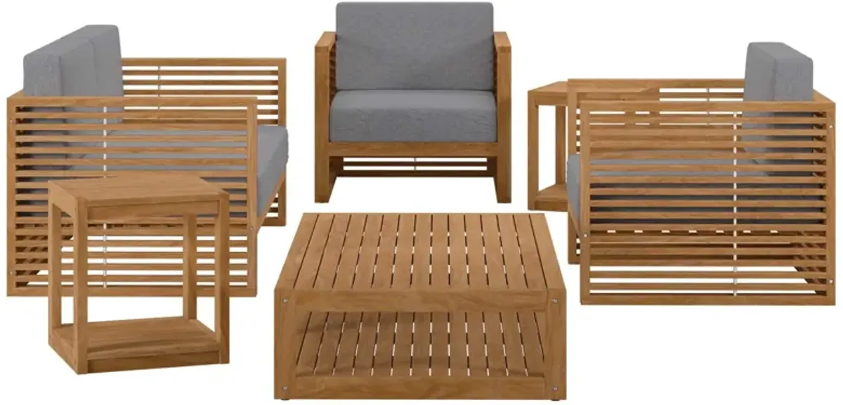 Carlsbad 6-Piece Teak Wood Outdoor Patio Set