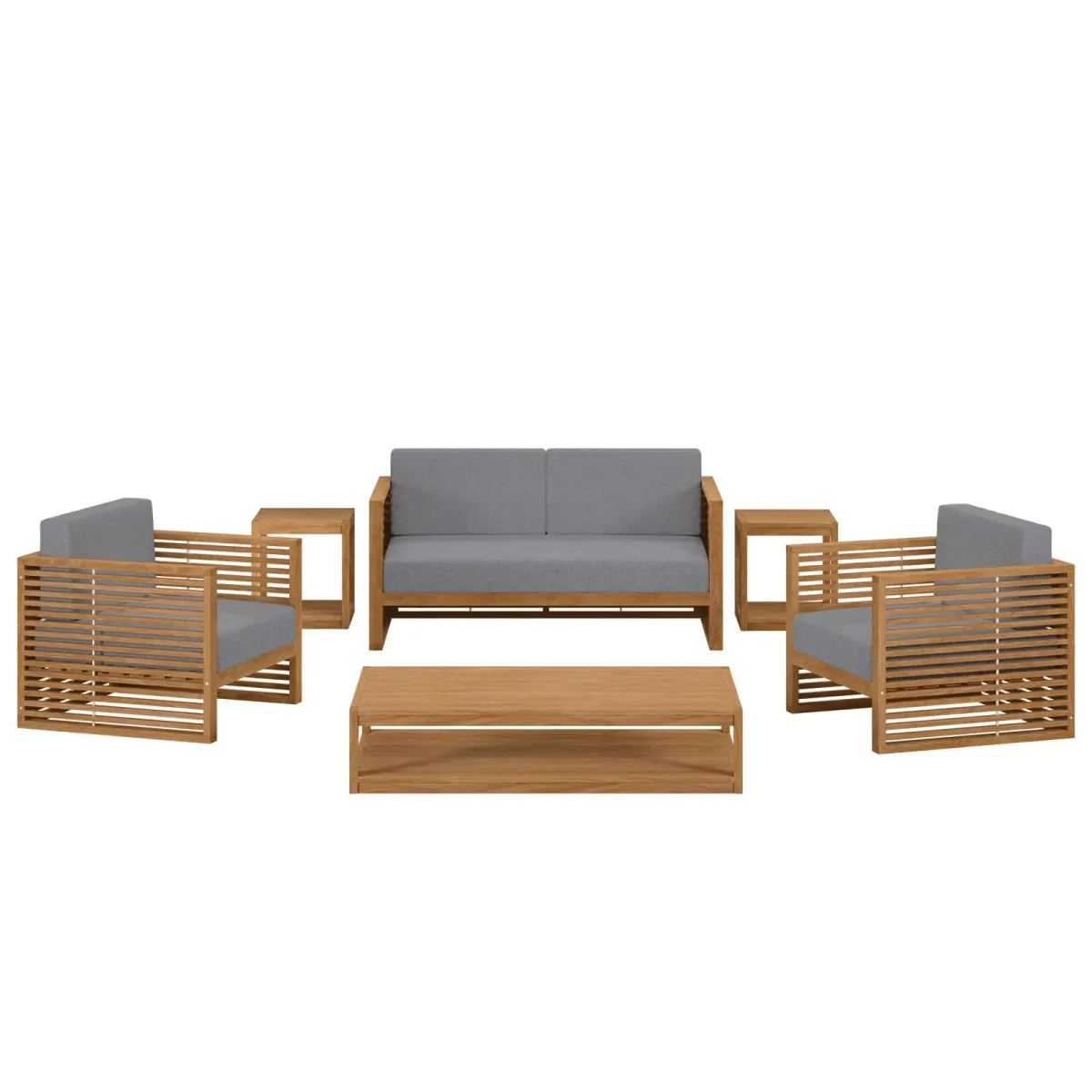 Carlsbad 6-Piece Teak Wood Outdoor Patio Set