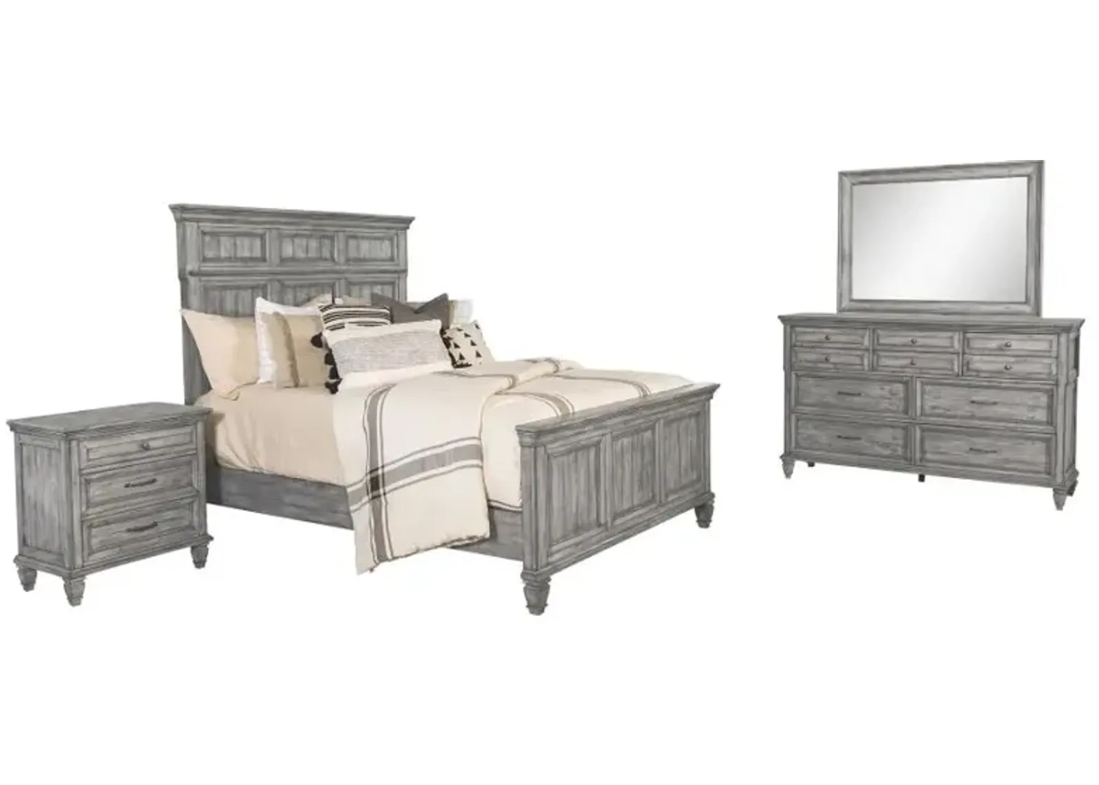 Avenue 4-piece Queen Panel Bedroom Set Grey