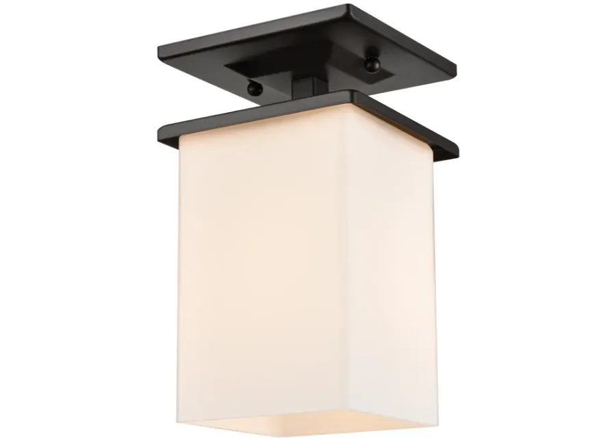 Broad Street 5.5" Wide 1-Light Outdoor Flush Mount - Textured Matte Black