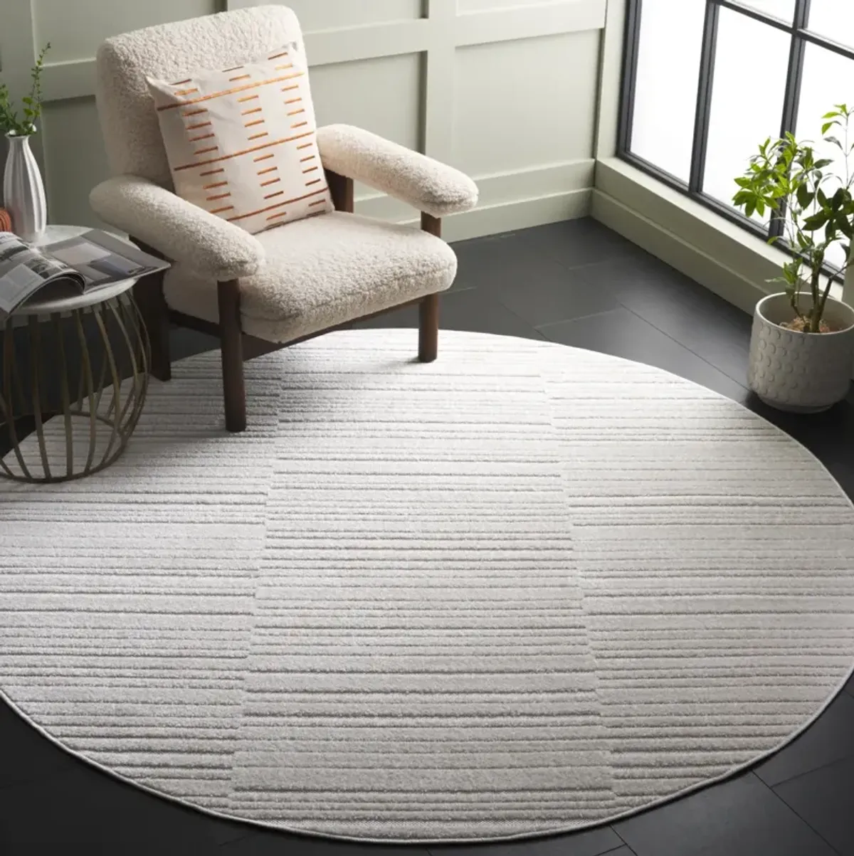 STELLA 100 IVORY 6'-7' x 6'-7' Round Round Rug