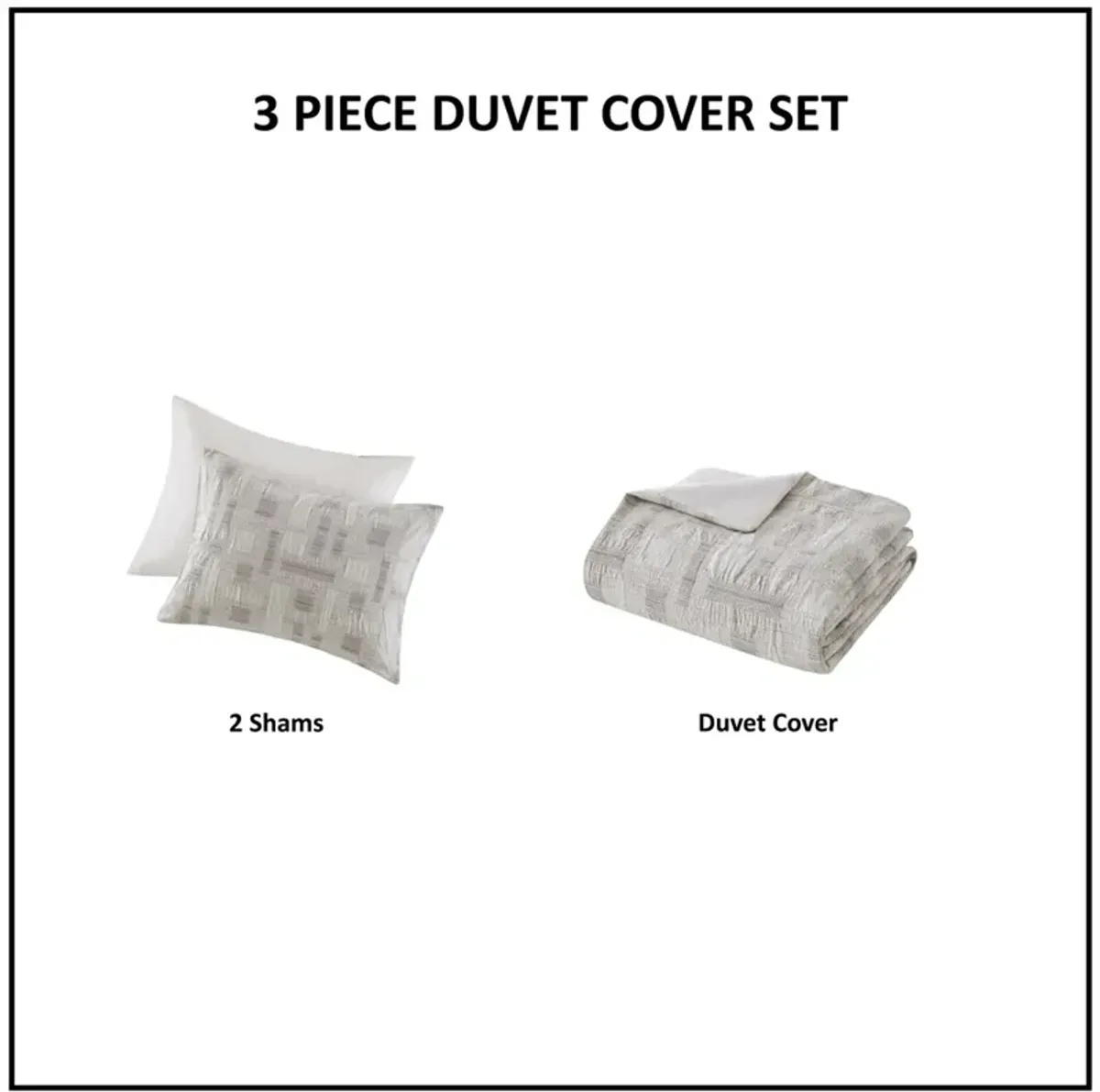 3 Piece Cotton Jacquard Duvet Set