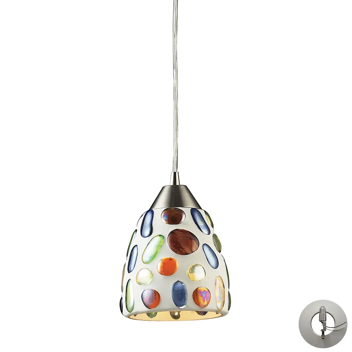 Gemstone Configurable Multi Pendant - Satin Nickel