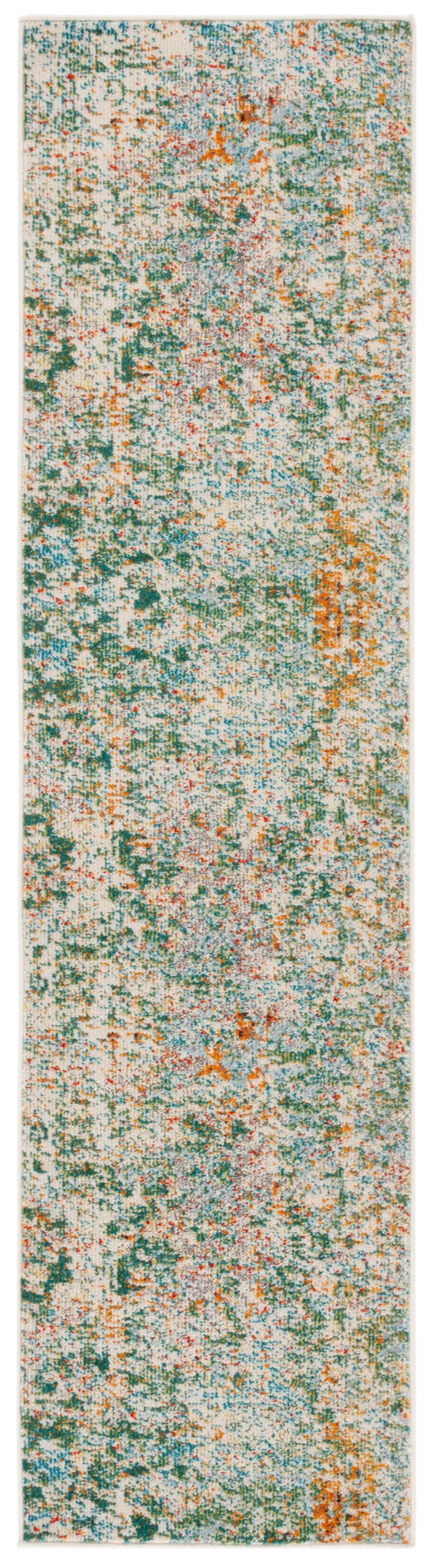 MADISON 457 GREEN  2'-2' x 8' Runner Rug