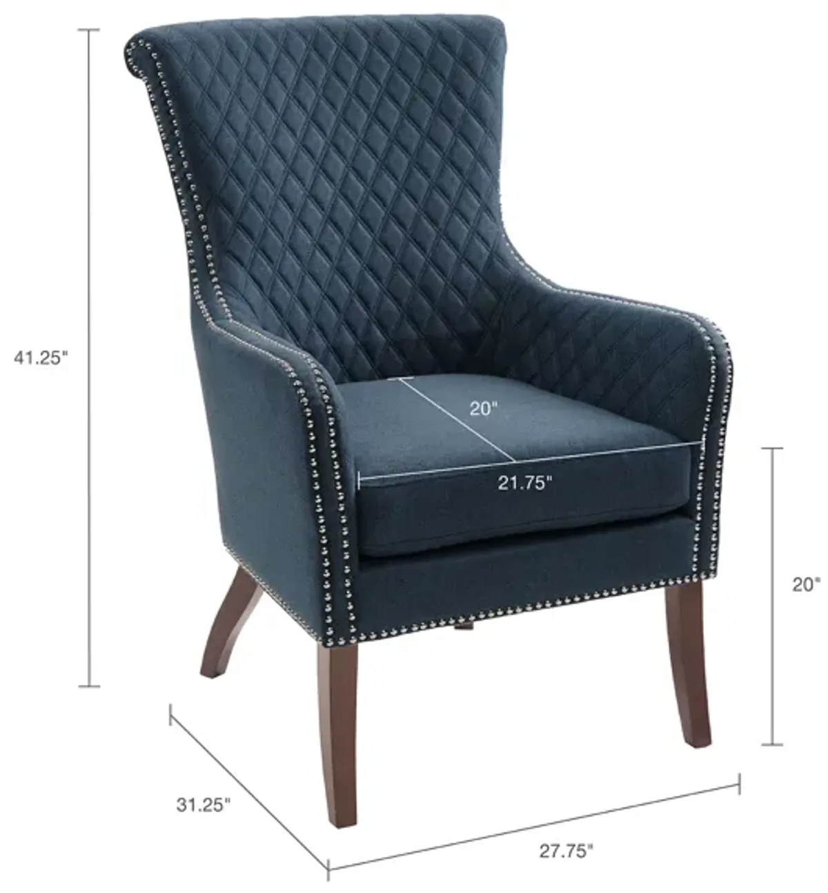 Madison Park Heston Dark Blue Accent Chair