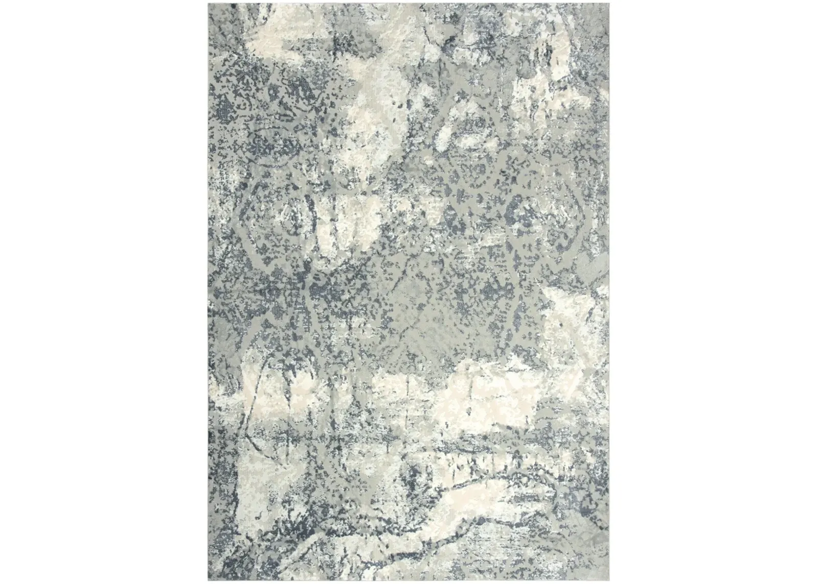 Chelsea Cream/Gray Abstract Polyester 7'10" x 9'10" Rectangle Rug