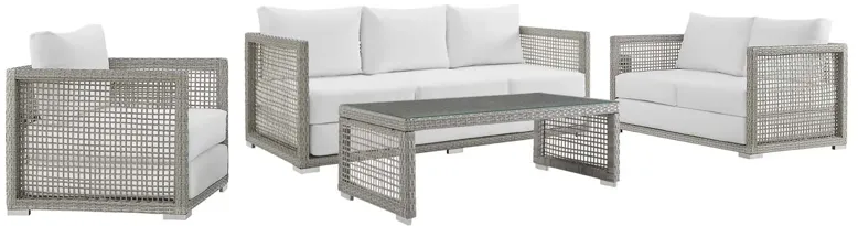 Aura 4 Piece Outdoor Patio Wicker Rattan Set