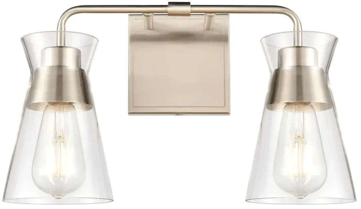 Brookville 15" Wide 2-Light Vanity Light - Satin Nickel