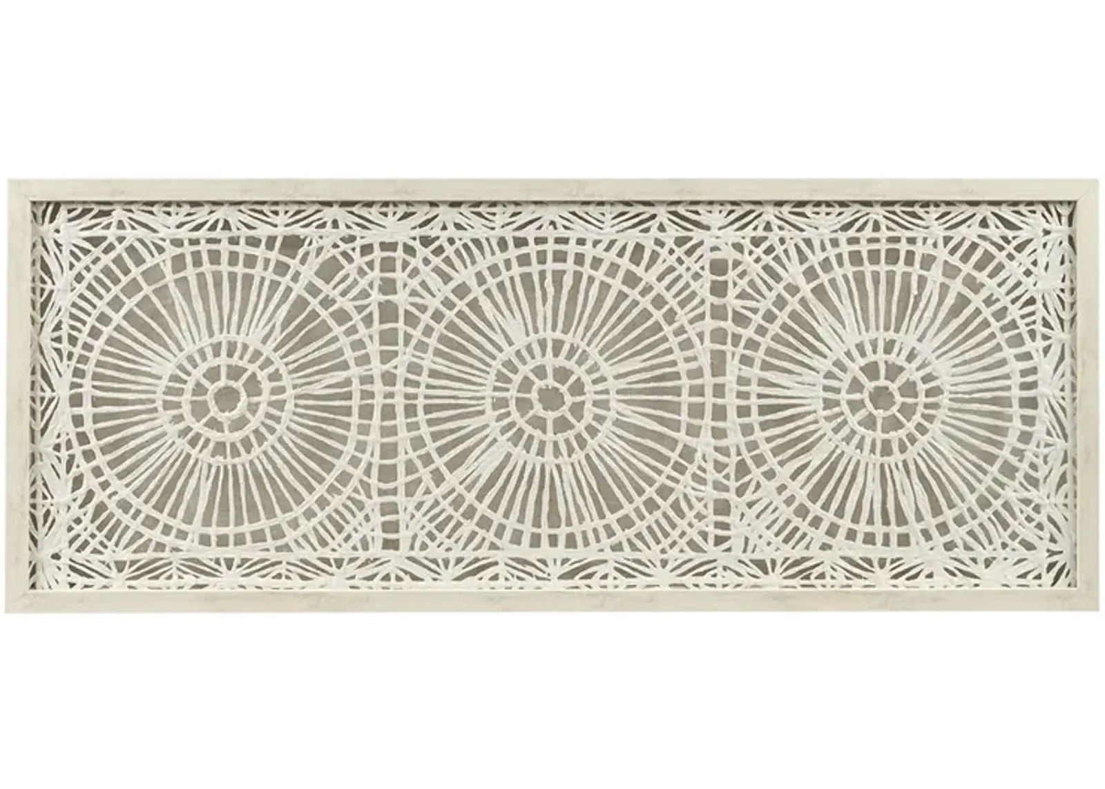 INK+IVY Henna Off-White Framed Medallion Rice Paper Shadow Box Wall Decor