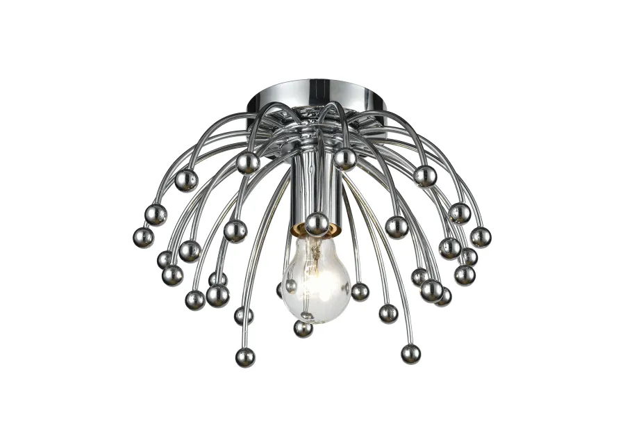 Momotombo 12" Wide 1-Light Flush Mount - Chrome