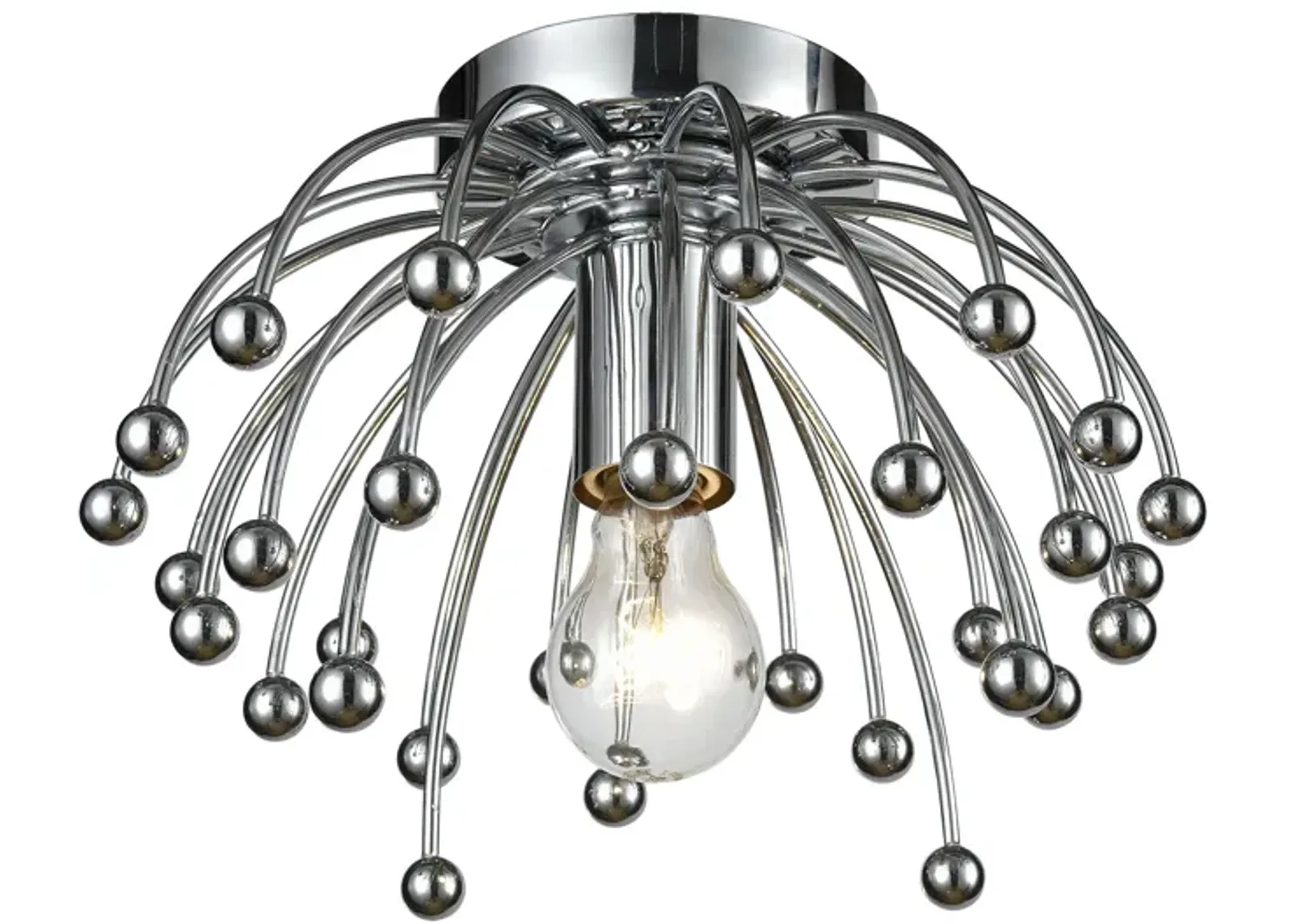 Momotombo 12" Wide 1-Light Flush Mount - Chrome