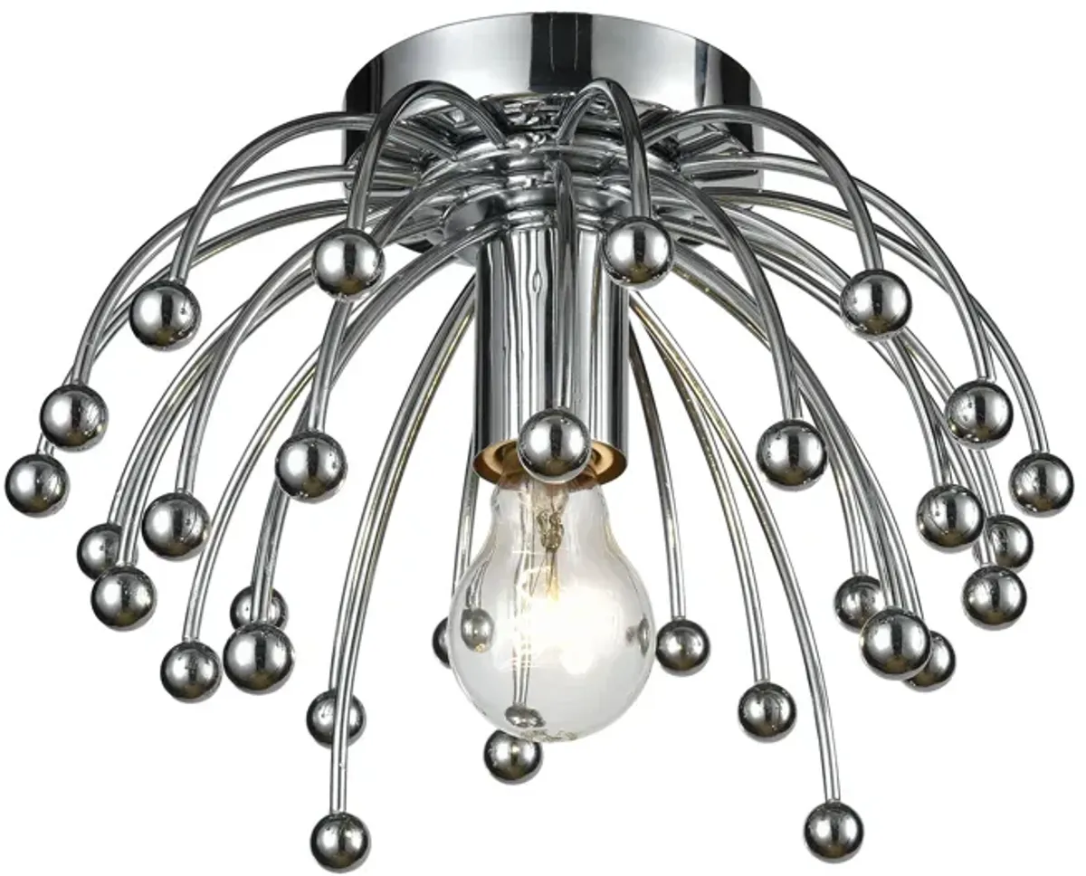 Momotombo 12" Wide 1-Light Flush Mount - Chrome