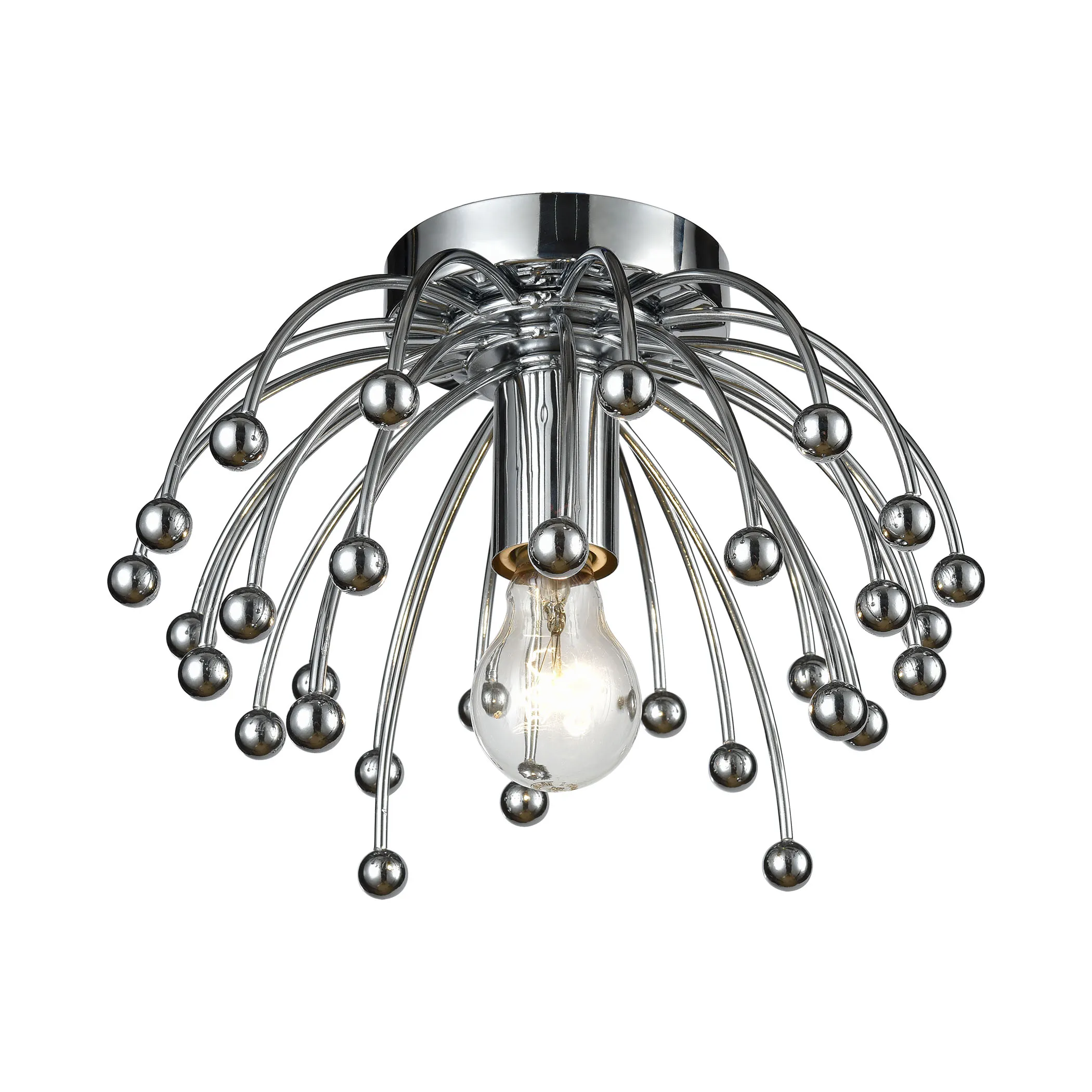 Momotombo 12" Wide 1-Light Flush Mount - Chrome