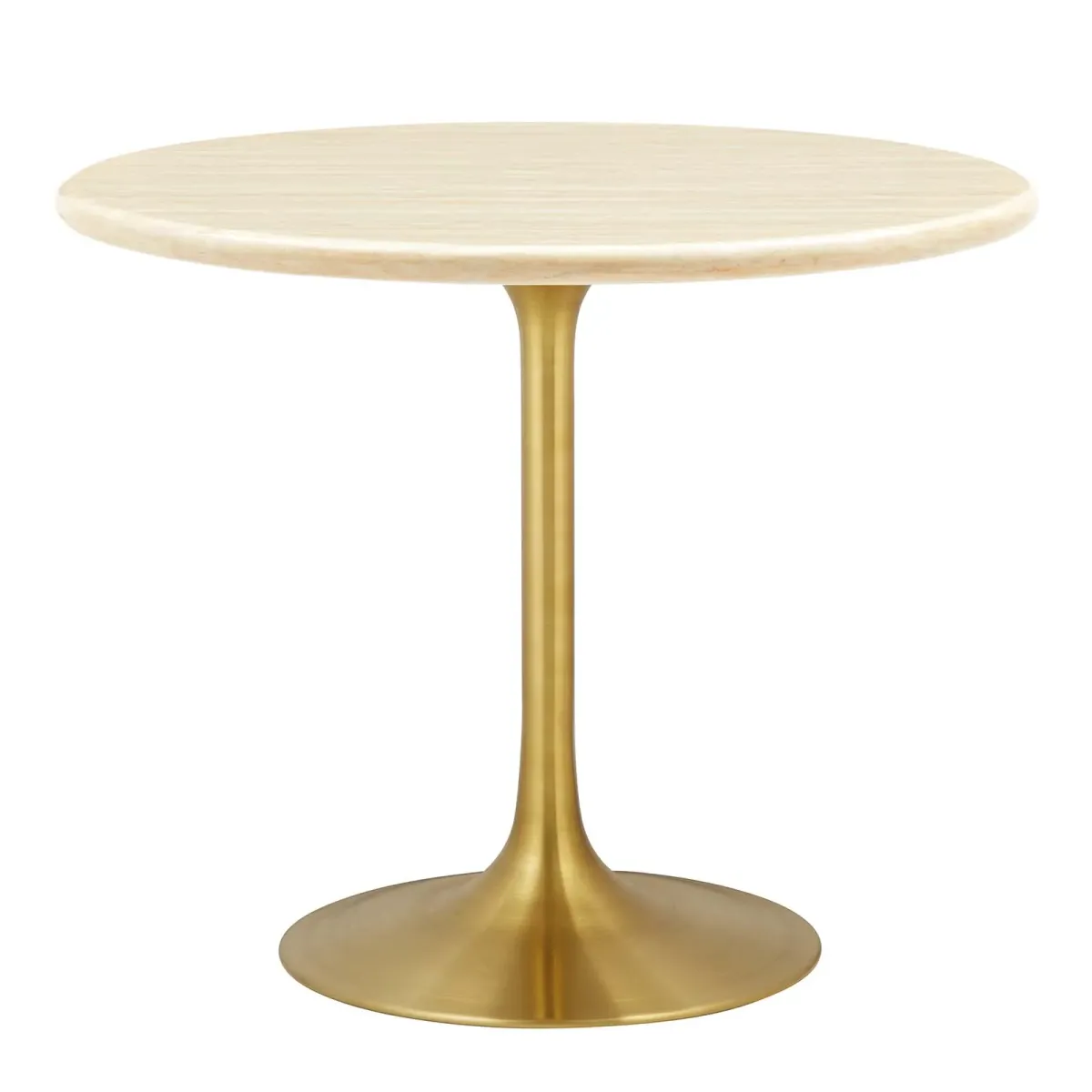 Lippa 36" Round Artificial Travertine  Dining Table