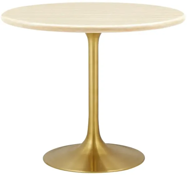 Lippa 36" Round Artificial Travertine  Dining Table