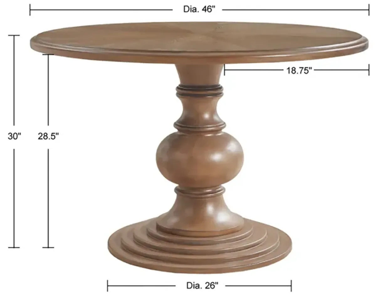 Madison Park Lexi Reclaimed Walnut 46" Round Pedestal Dining Table