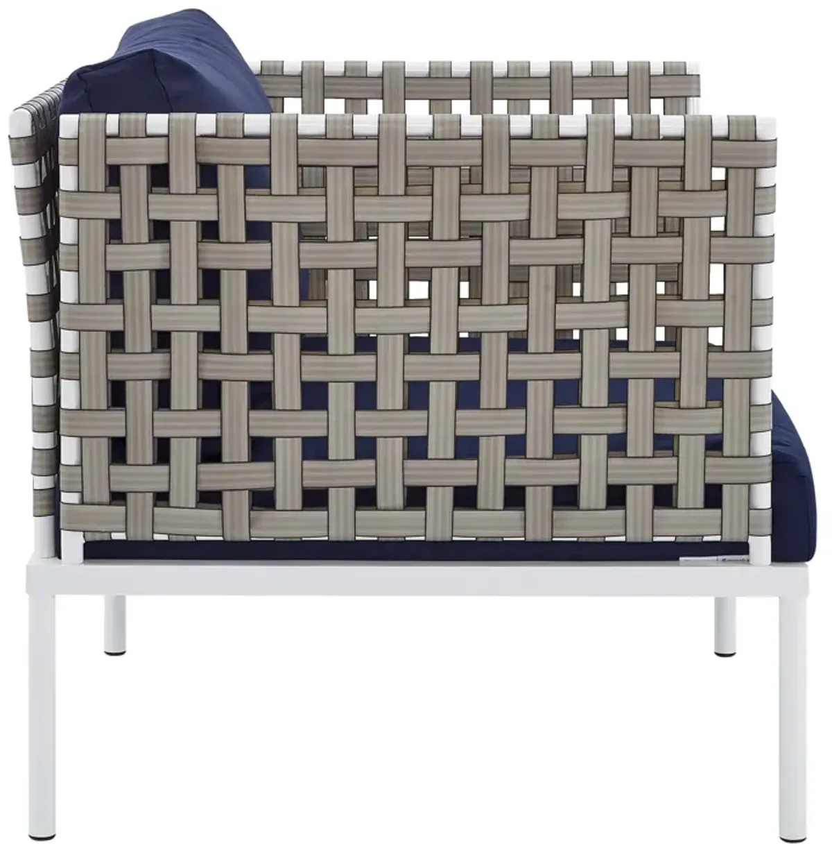 Harmony 6-Piece  Sunbrella® Basket Weave Outdoor Patio Aluminum Seating Set