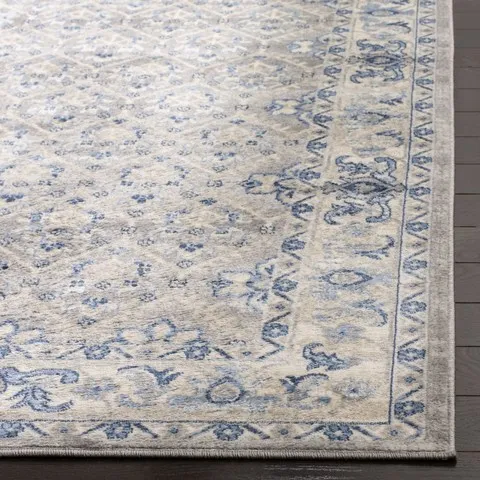 Brentwood 869 Light Grey / Blue 8' X 8' Square Square Powerloomed Rug