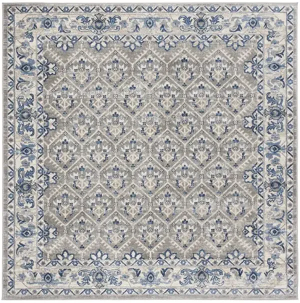 Brentwood 869 Light Grey / Blue 8' X 8' Square Square Powerloomed Rug