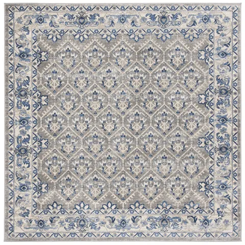 Brentwood 869 Light Grey / Blue 8' X 8' Square Square Powerloomed Rug