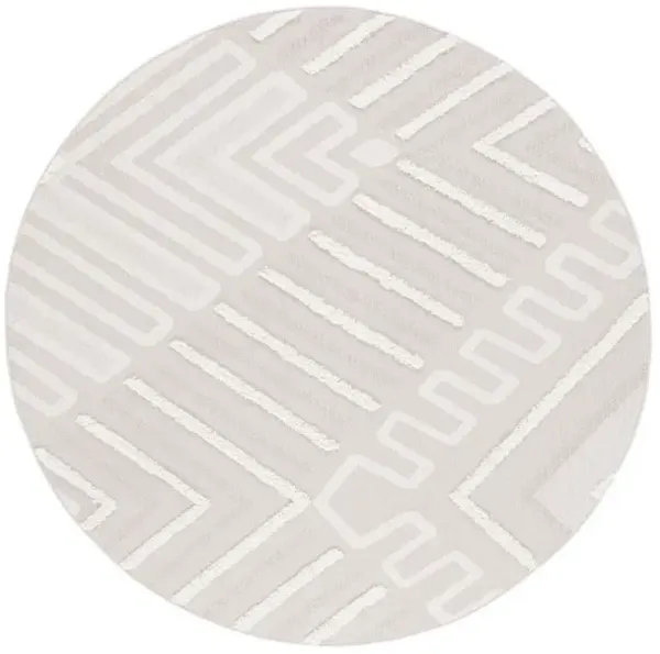 TRENDS 104 Beige 6'-7' X 6'-7' Round Round Rug