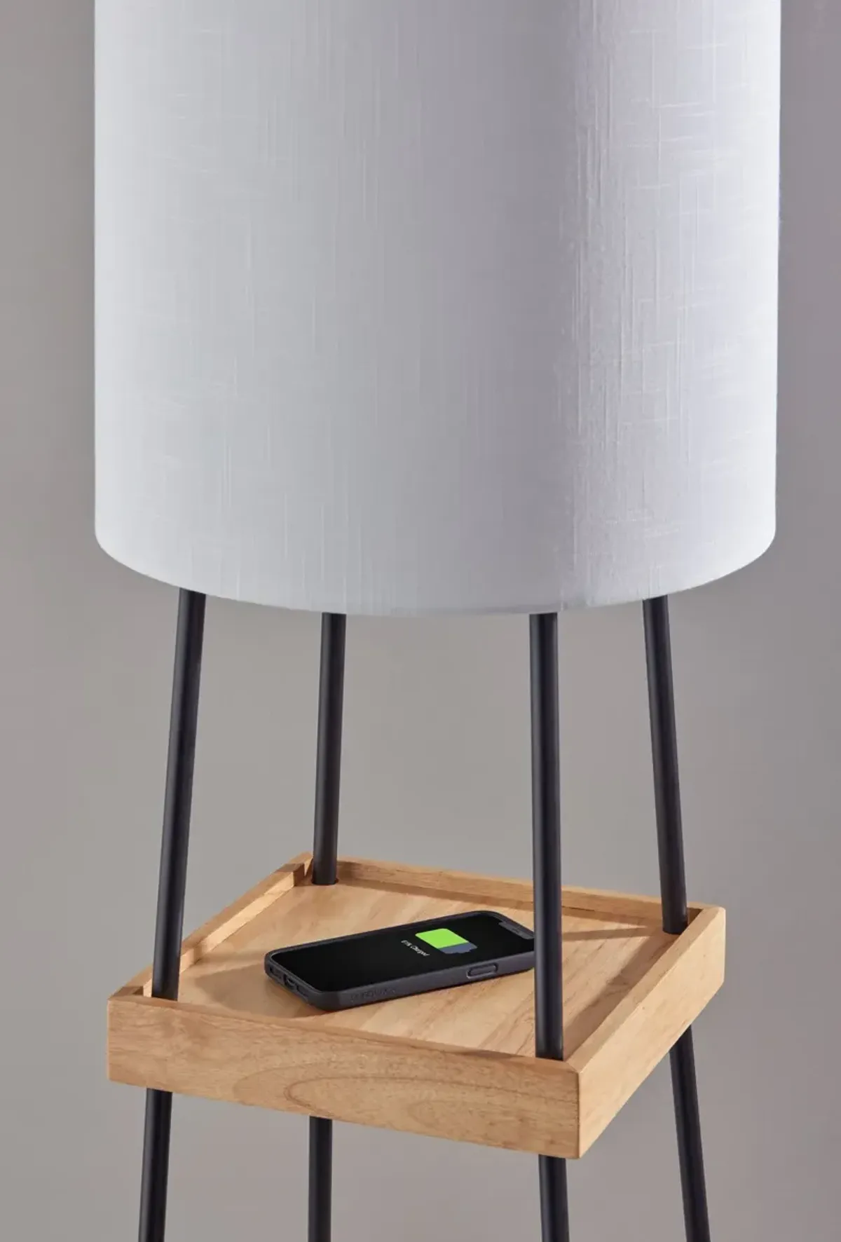 Henry AdessoCharge Shelf Floor Lamp- Natural