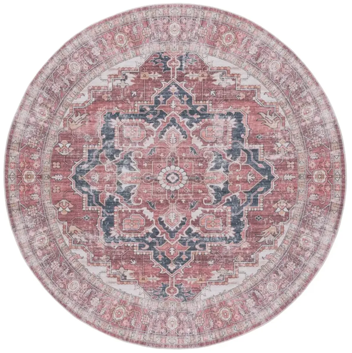 ARIZONA 247 DARK RED  6' x 6' Round Round Rug